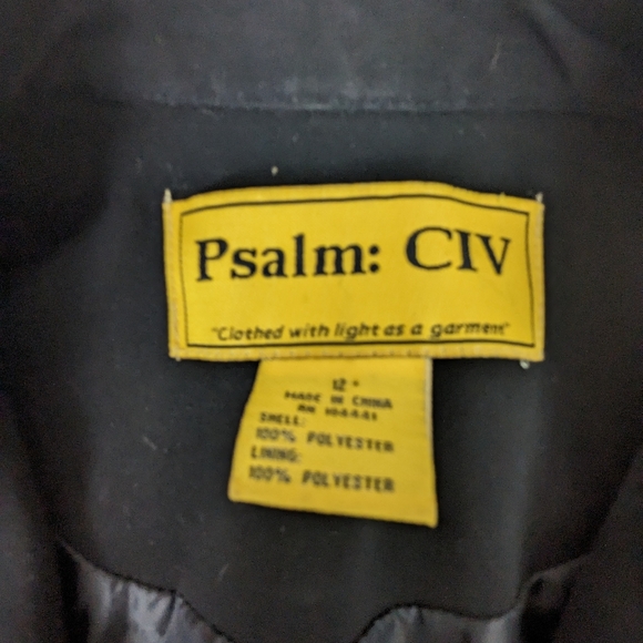 Psalm: CIV Black Blazer with Embriodered Lapel and Sleeves Size 12. Bag 7 - Picture 10 of 15